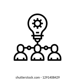 Light bulb team concept line icon. Simple element illustration. Light bulb idea outline symbol design. Can be used for web and mobile UI/UX . Modern vector style.