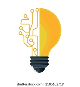 icono de la tecnología de la bombilla de luz aislado