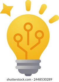 Light bulb Technology innovation icon clipart illustration