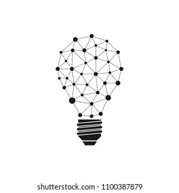 Light Bulb Technology Network.  Isolated on white background.