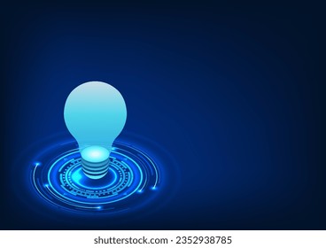 Light bulb technology is placed on the technology circle Finding information or new ideas by using technology to help increase efficiency and speed in finding information.
