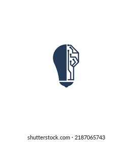 light bulb technology vector logo icon