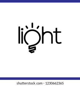 Light Bulb text logotype vector template