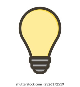 Light Bulb Thick Line Filled Colors For Personal And Commercial Use.
