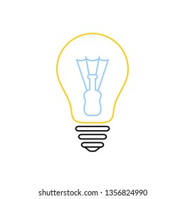 Light bulb thin line icon, idea and creativity symbol isolated on white background