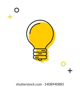 light bulb thin line icon on white background for web and mobile app. vector illustration easy to edit and customize. eps 10