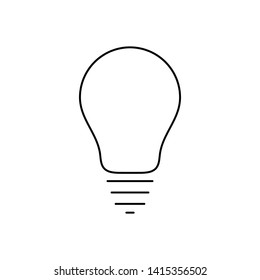 Light bulb thin line icon. Idea and creativity symbol on white background.