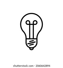 Icono de línea delgada de la bombilla luminosa. Ilustración vectorial moderna.