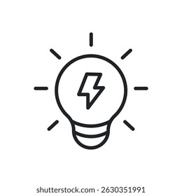 Light bulb thin line icons. Perfect pixel on transparent background