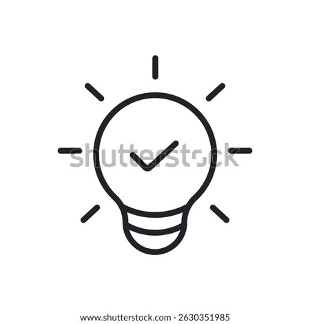 Light bulb thin line icons. Perfect pixel on transparent background