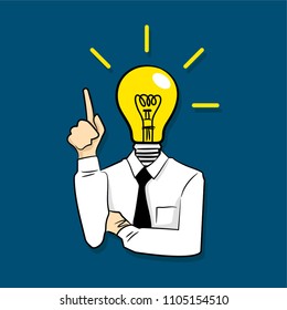 Light bulb think idea, vector illustration concept.