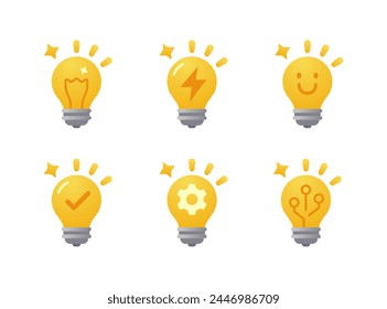 Light bulb Thinking idea icon clipart illustration