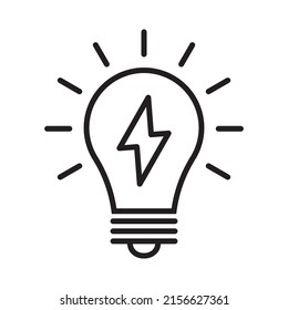 Light bulb with thunder icon