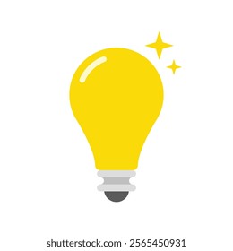 Light bulb tips icon in flat design. Yellow lamp, insight, idea concept