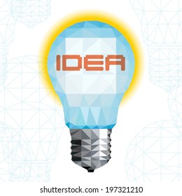 Light bulb triangular pattern style vector illustration