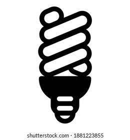 Light Bulb Tungsten Flat Icon Isolated On White Background