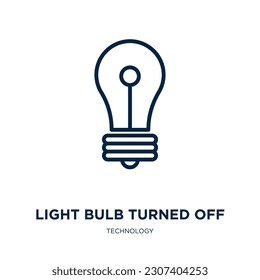 light bulb turned off icon from technology collection. Thin linear light bulb turned off, idea, power outline icon isolated on white background. Line vector light bulb turned off sign, symbol for web 