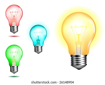 bombilla de varios colores ilustrada