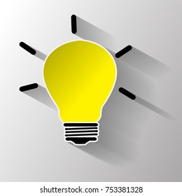 Light bulb vecter with long shadow