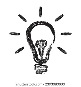 Light bulb vector airbrush style isolated on white background