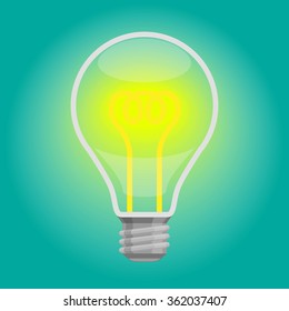 Light bulb vector and light around with blend tool