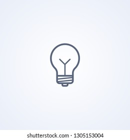 Light bulb, vector best gray line icon on white background, EPS 10