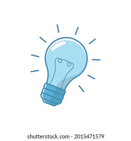 Vector de bombilla de color azul y blanco adecuado para icono o ilustración de idea