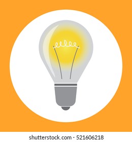 Light bulb vector. Electric incandescent lamp icon.