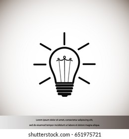 Light bulb vector, Vector EPS 10 illustration style