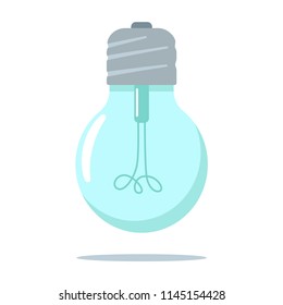 Light bulb vector flat icon isolated on white background.