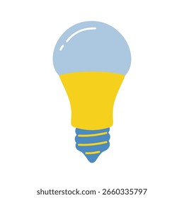 Ilustración gráfica de Vector de bombilla. Bombilla moderna de ahorro de energía. Símbolo de una nueva idea, signo de inspiración. Concepto de electricidad.