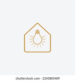 light bulb vector in house. White background.
