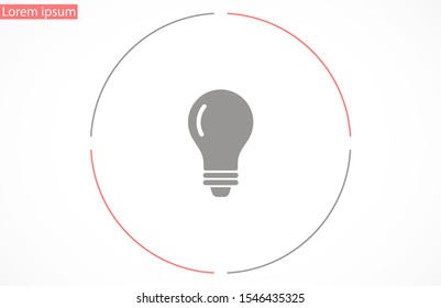 Light bulb vector icon. 