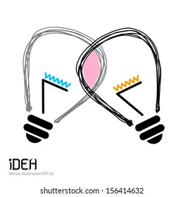 Light bulb vector icon 