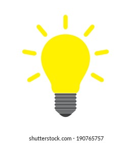 Glowing Yellow Light Bulb Icon Isolated Stock Vector (Royalty Free ...