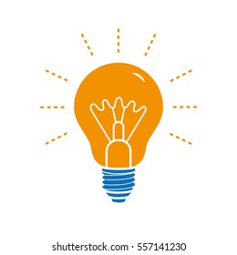Light bulb vector icon.