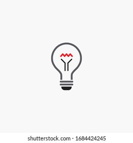 Light bulb vector icon to be used for web print and mobile application