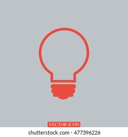 Light bulb vector icon, vector best flat icon, EPS