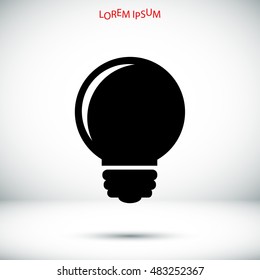 Light bulb vector icon, vector best flat icon, EPS