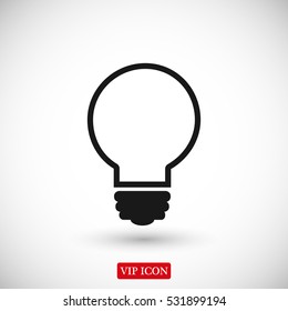 Light bulb vector icon, vector best flat icon, EPS