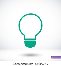 Light bulb vector icon, vector best flat icon, EPS