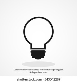 Light bulb vector icon, vector best flat icon, EPS