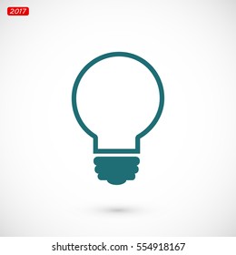 Light bulb vector icon, vector best flat icon, EPS