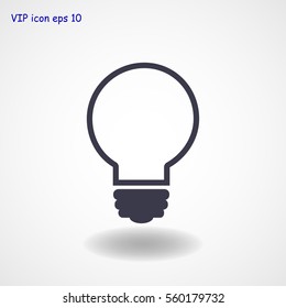 Light bulb vector icon, vector best flat icon, EPS