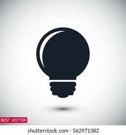 Light bulb vector icon, vector best flat icon, EPS
