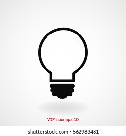 Light bulb vector icon, vector best flat icon, EPS