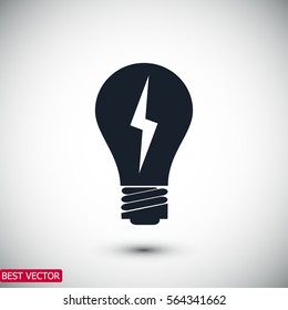 light bulb vector icon, vector best flat icon EPS 10
