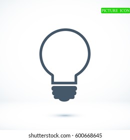 Light bulb vector icon, vector best flat icon, EPS 10