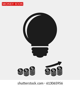 Light bulb vector icon, vector best flat icon, EPS