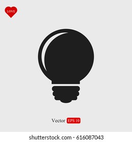 Light bulb vector icon, vector best flat icon, EPS